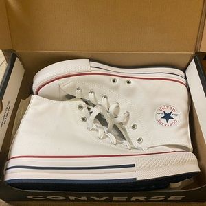 White Eva Lift Converse Hightops